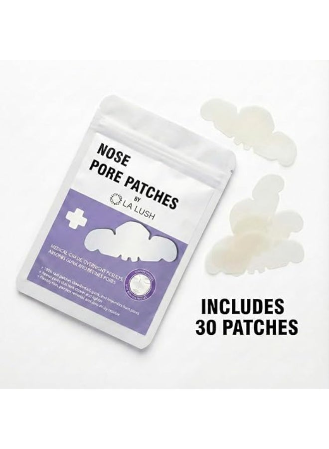 LA LUSH Pack of 30 Nose Strips Blackhead Remover, Nose Pore Strips, Nose Pore Patches, Blackheads Removal, Pore Strips for Deep Cleansing, Hydrocolloid Nose Blackhead Strip, Oil Absorbing, Vegan Skin Care - Image 2